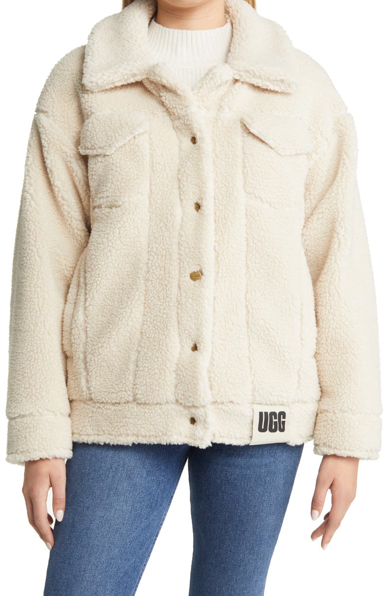 UGG<sup>®</sup> Fleece Trucker Jacket, Alternate, color, Nli