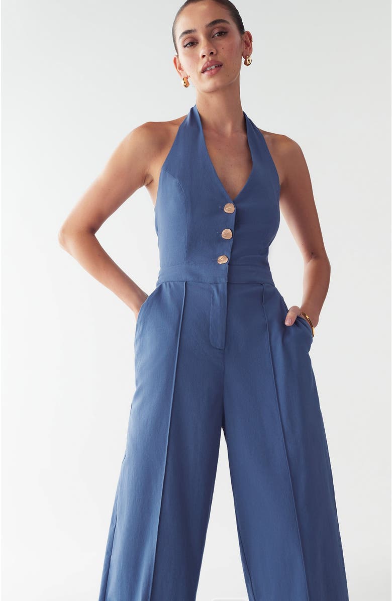 BWLDR Amie Jumpsuit, Alternate, color, Steel Blue