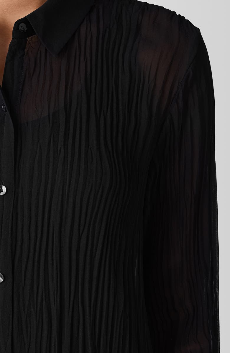 Eileen Fisher Textured Silk Button-Up Shirt, Alternate, color, 