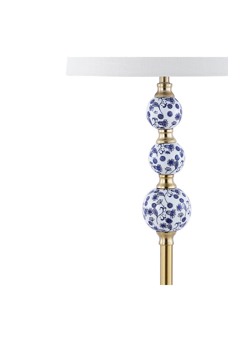 Tavira Classic Midcentury Iron LED Floor Lamp, Alternate, color, Brass Gold/Blue