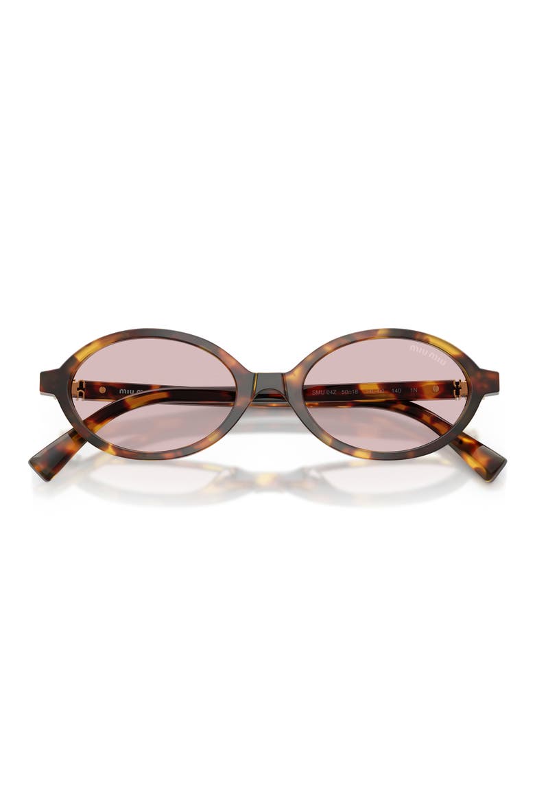 50mm Oval Sunglasses, Alternate, color, HONEY HAVANA / PINK