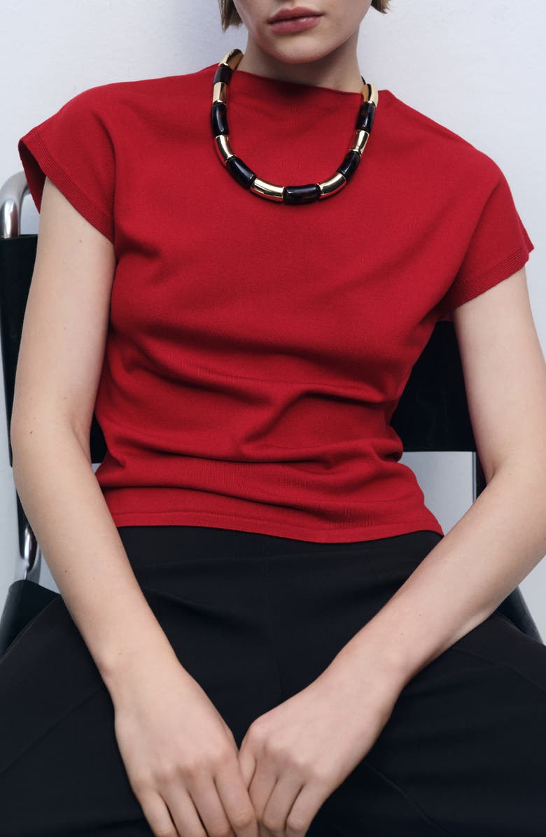 MANGO Fine Knit Sleeveless Sweater, Alternate, color, Red