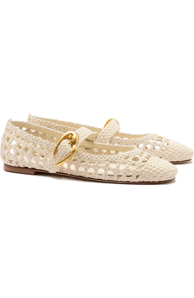 Larroudé Verona Macrame Ballet Flat, Alternate, color, Ivory