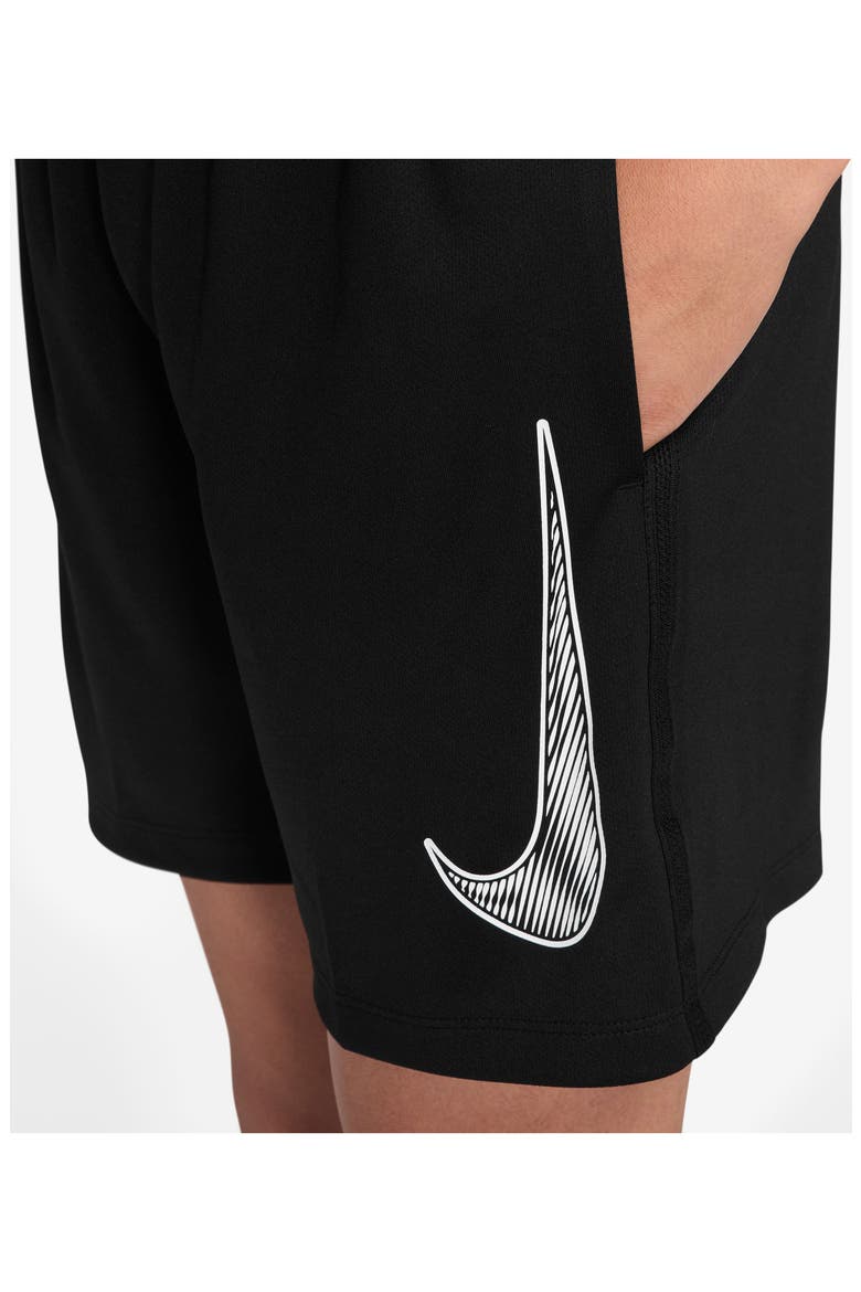 Kids' Dri-FIT Training Shorts, Alternate, color, BLACK/ WHITE
