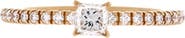 Pre-Owned Cartier Etincelle de Cartier Ring 18K Yellow Gold with Princess Cut Diamond and Pave Diamonds