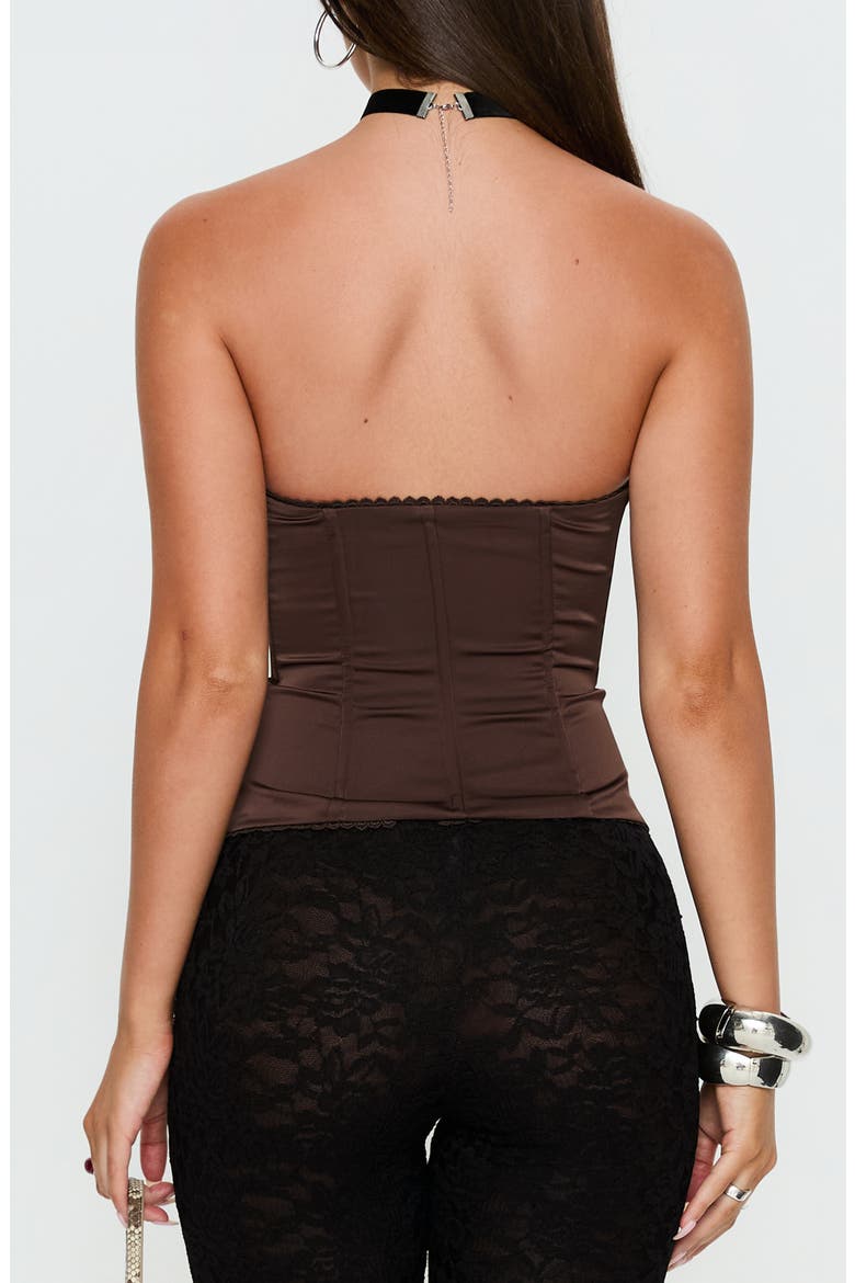 Jazzy Bustier Strapless Corset Top, Alternate, color, CHOCOLATE