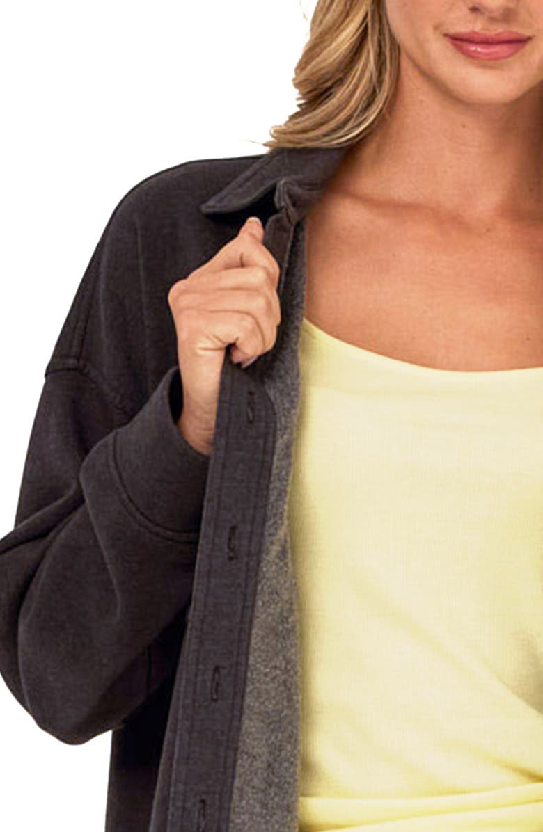 Threads 4 Thought Blaire Mineral Wash Fleece Shirt Jacket, Alternate, color, Black