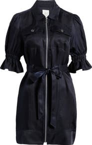 Cinq à Sept Holly Puff Sleeve Satin Dress