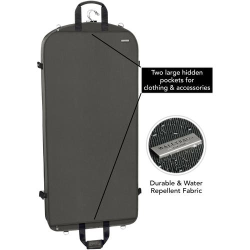 Wallybags 45" Premium Extra Capacity Travel Garment Bag With Shoulder Strap In Gray