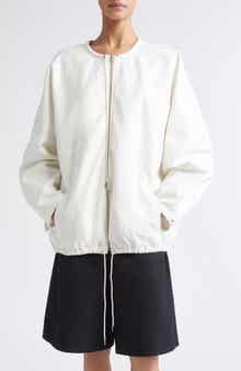 Bond Drawstring Cotton Canvas Bomber Jacket