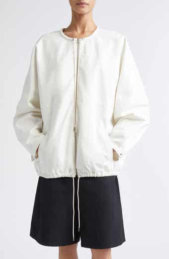 Bond Drawstring Cotton Canvas Bomber Jacket