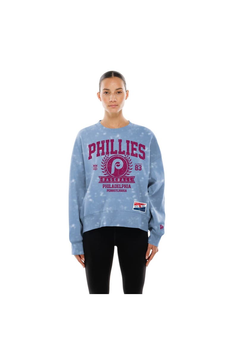 New Era Women's New Era  Light Blue Philadelphia Phillies Throwback Oversized Boxy Sweatshirt, Main, color, Light Blue