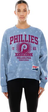 New Era Women's New Era  Light Blue Philadelphia Phillies Throwback Oversized Boxy Sweatshirt
