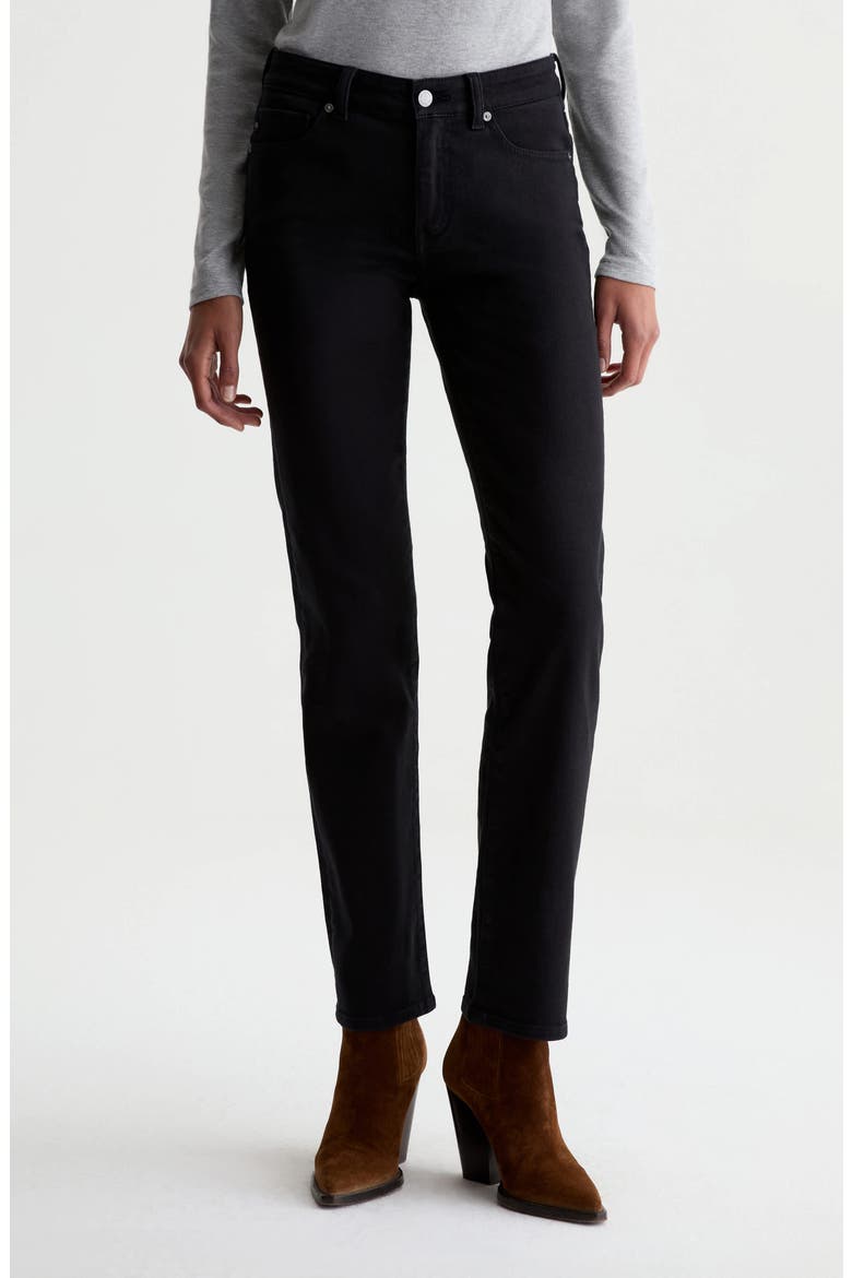 Sandra Low Rise Slim Straight Leg Jeans, Main, color, SUPER BLACK