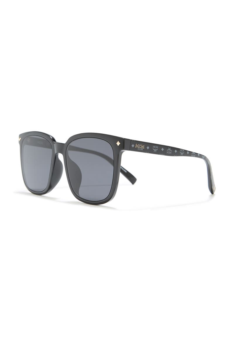 54mm Square Oversized Sunglasses, Alternate, color, BLACK/ BLACK VISETOS