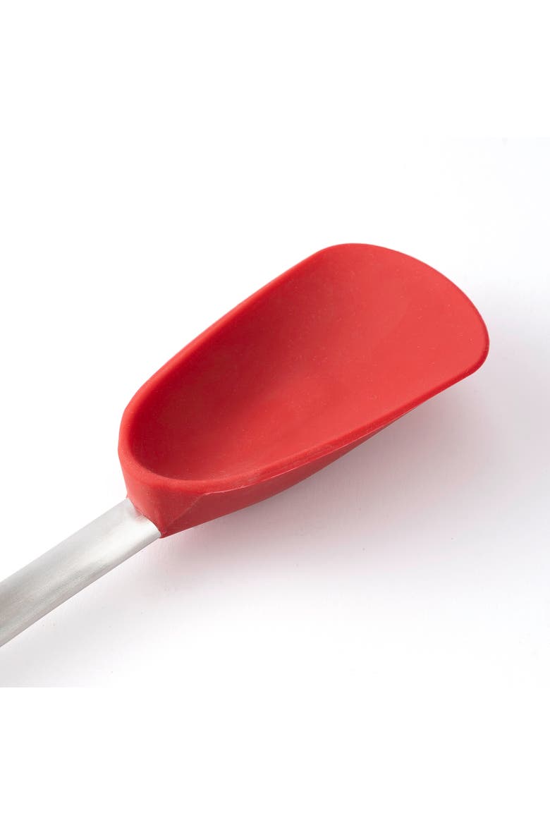 Silicone and Stainless Steel 11.5-Inch Spoon, Red, Alternate, color, Red