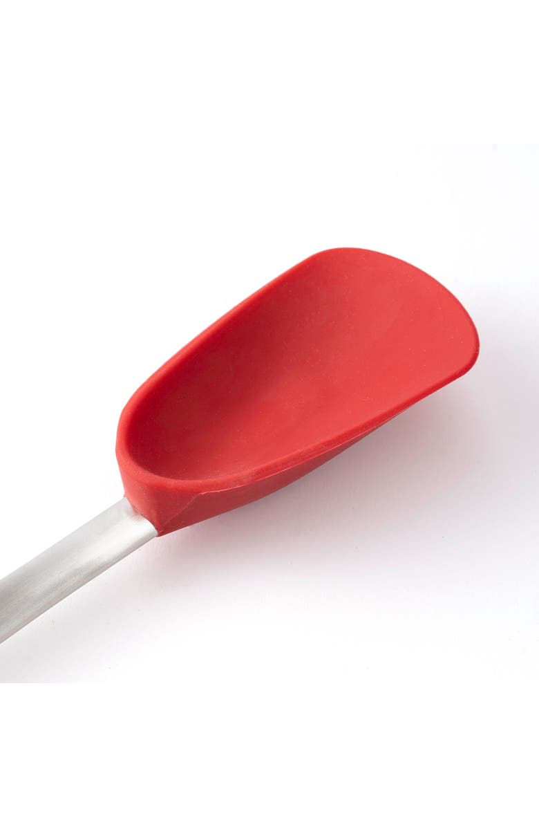 CUISIPRO Silicone and Stainless Steel 11.5-Inch Spoon, Red, Alternate, color, Red