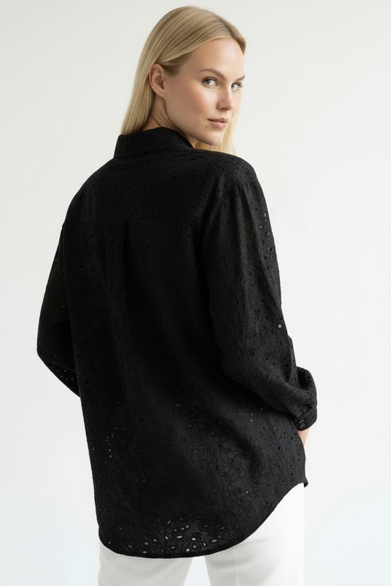 Marlee Broderie Anglaise Shirt, Alternate, color, BLACK