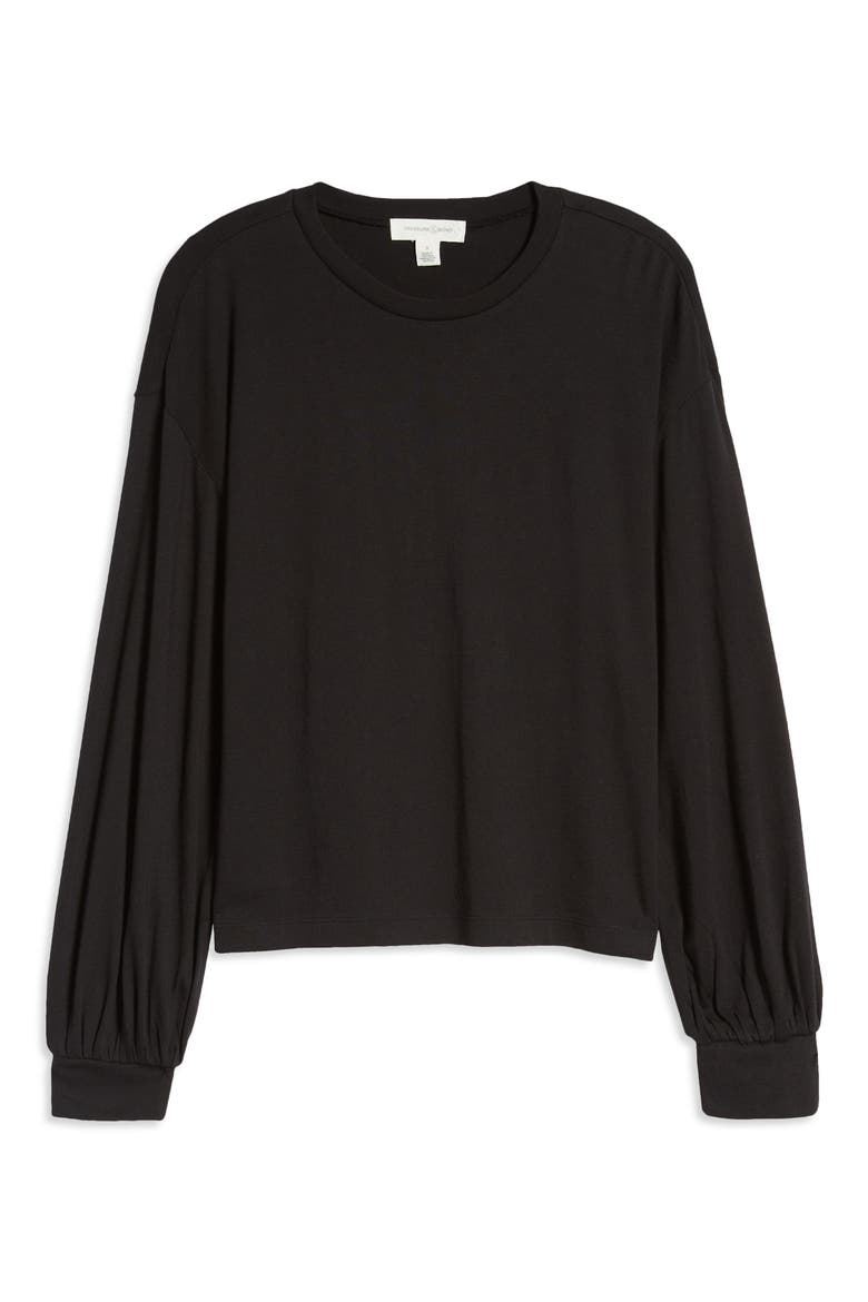 Blouson Sleeve Knit Top, Alternate, color, BLACK