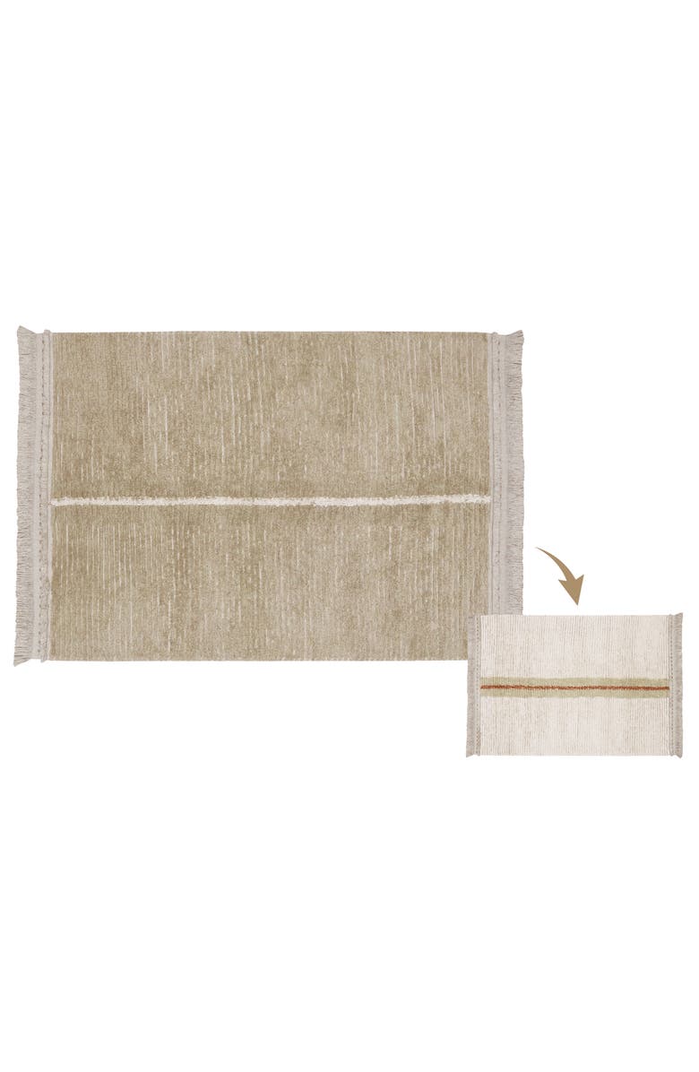 Lorena Canals Reversible Washable Rug Duetto Sage, Alternate, color, Olive