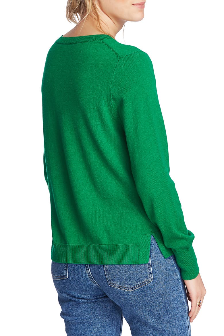Fine Gauge Voilà Sweater, Alternate, color, LUSH GREEN