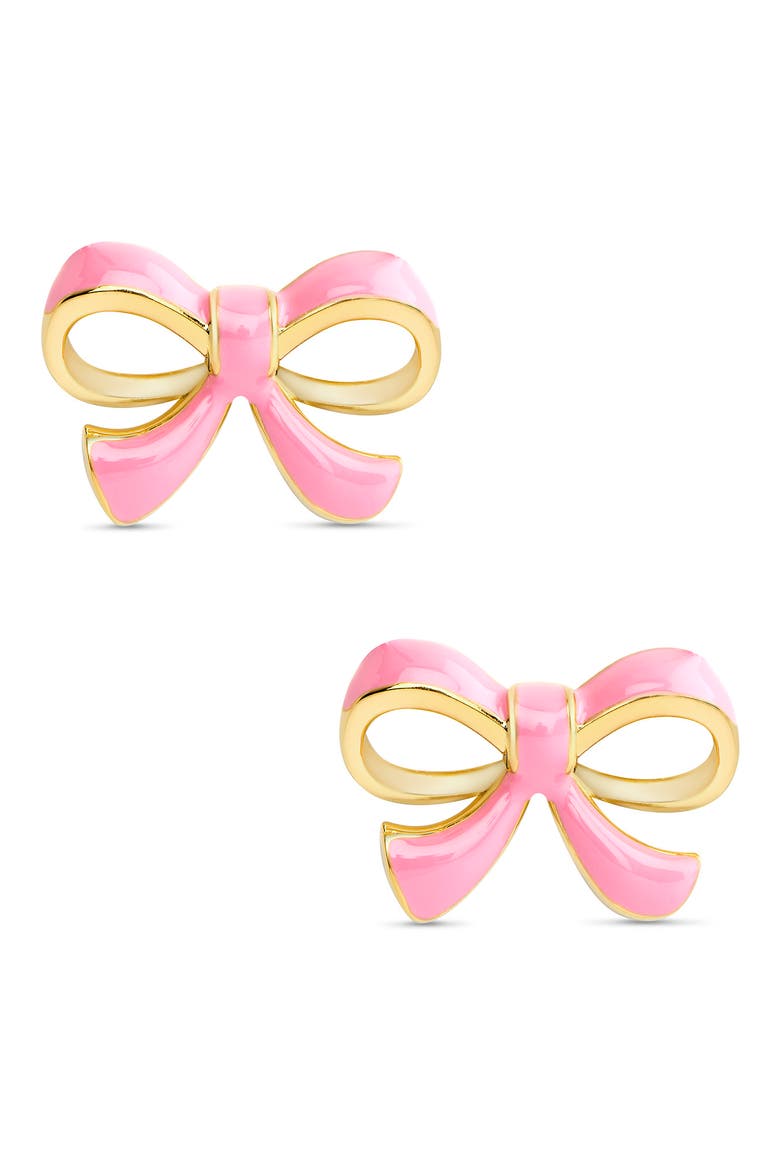 Bow Stud Earrings, Main, color, GOLD
