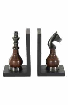 Chess Board Set of 2 Metal Bookends