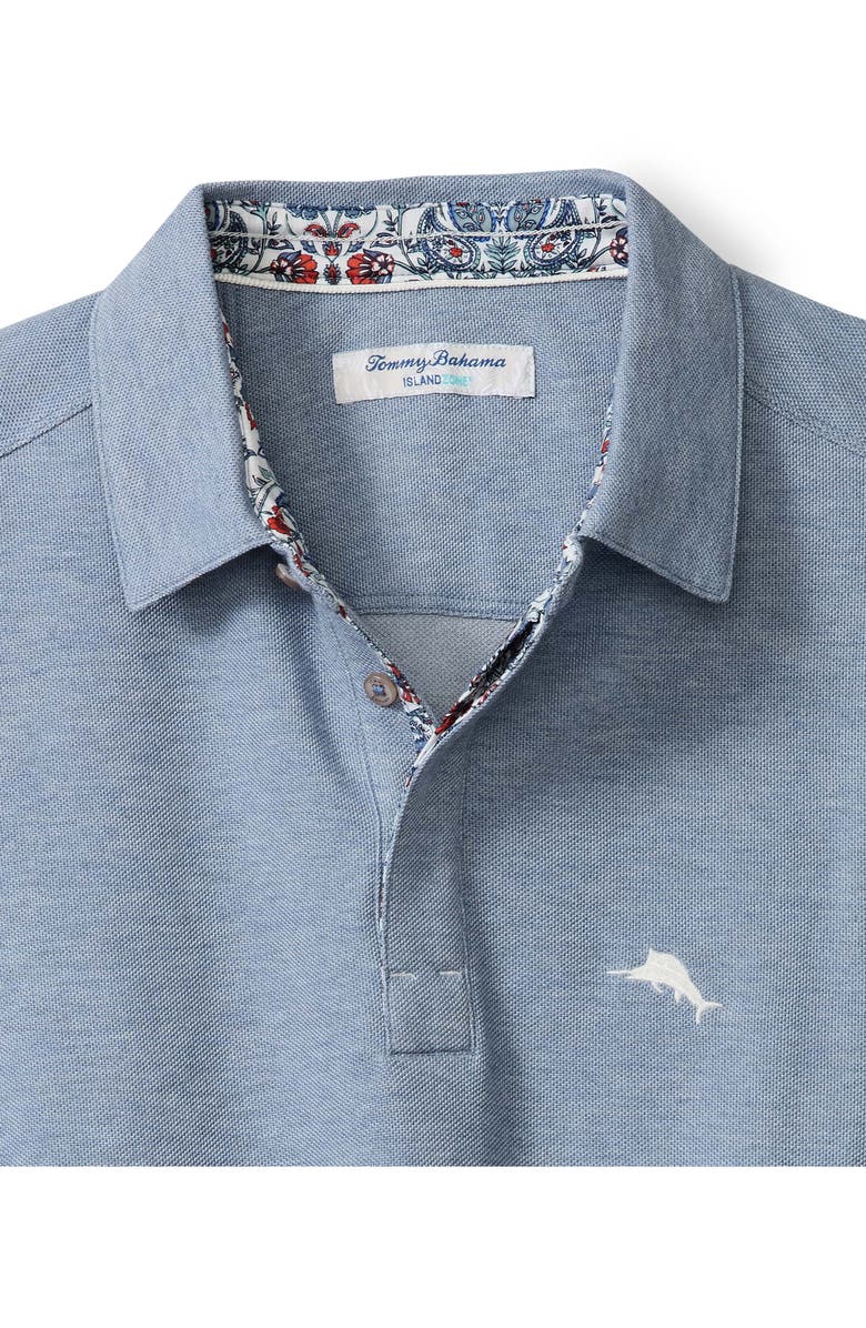 Tommy Bahama Santa Rosa Gardens Five O'Clock IslandZone<sup>®</sup> Polo, Alternate, color, Mystic Blue Heather