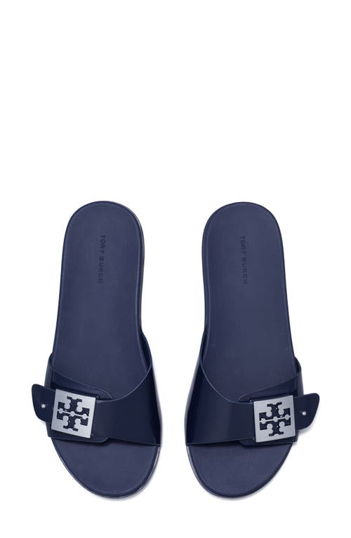 Tory Burch Buckle Slide Sandal In Blue