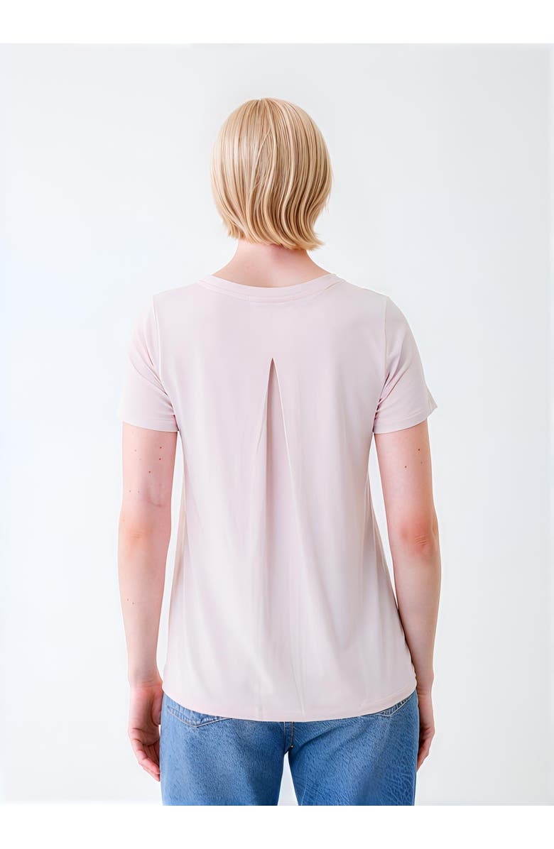 Majestic Filatures Soft Touch Short Sleeve T-Shirt with Pleated Back, Alternate, color, Petale