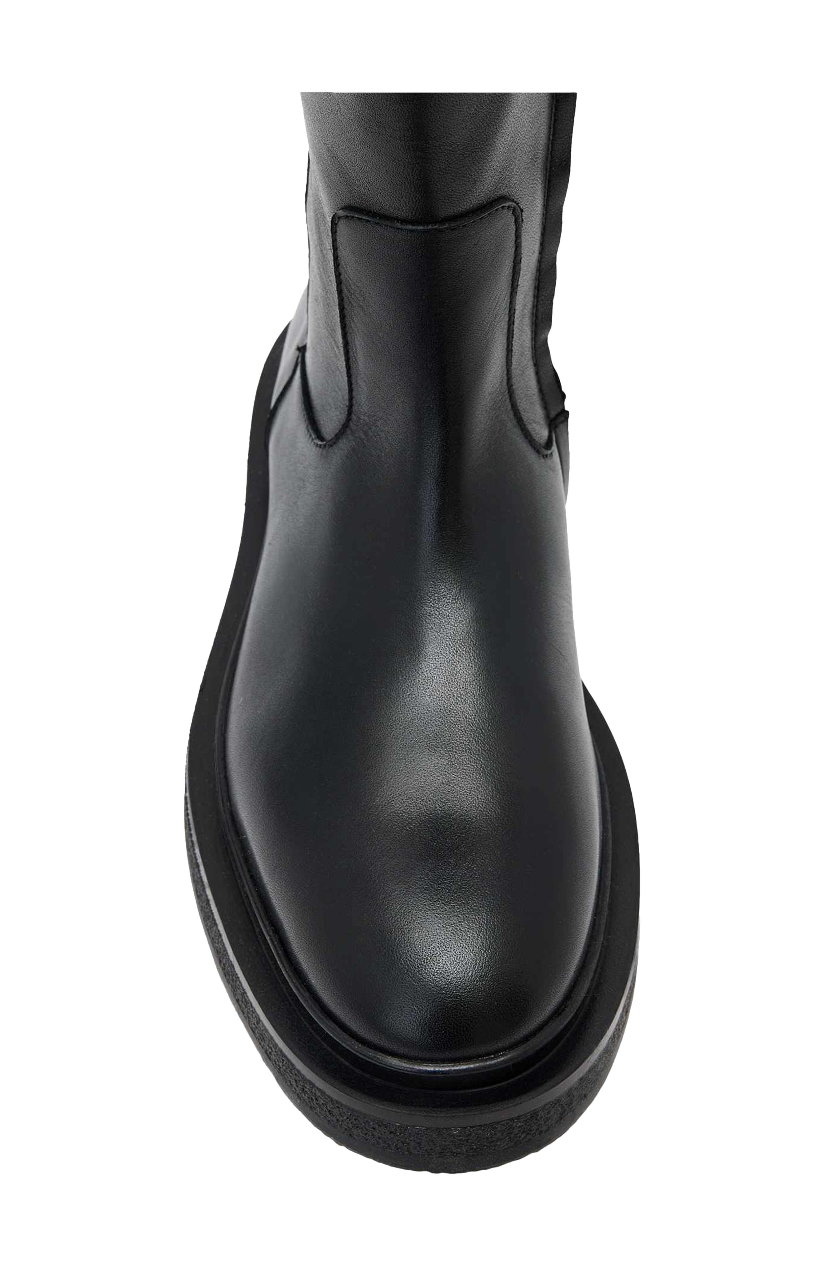 AllSaints Escher Rider Knee High Boot, Alternate, color, Black