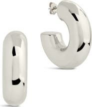 Sterling Forever Wynonna Tube Hoop Earrings