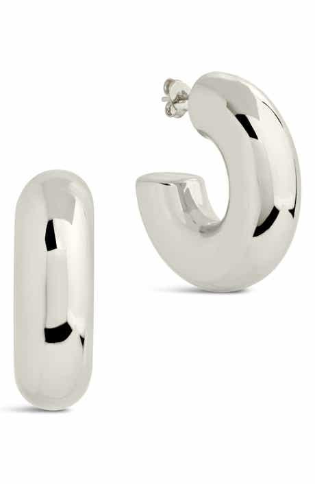 Sterling Forever Wynonna Tube Hoop Earrings