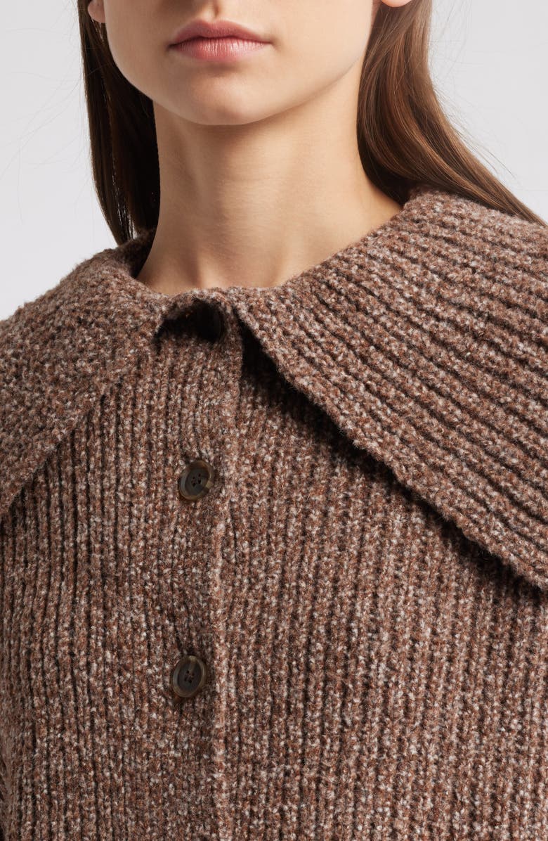 Treasure & Bond Marled Oversize Collar Cardigan, Alternate, color, Brown Tiramisu