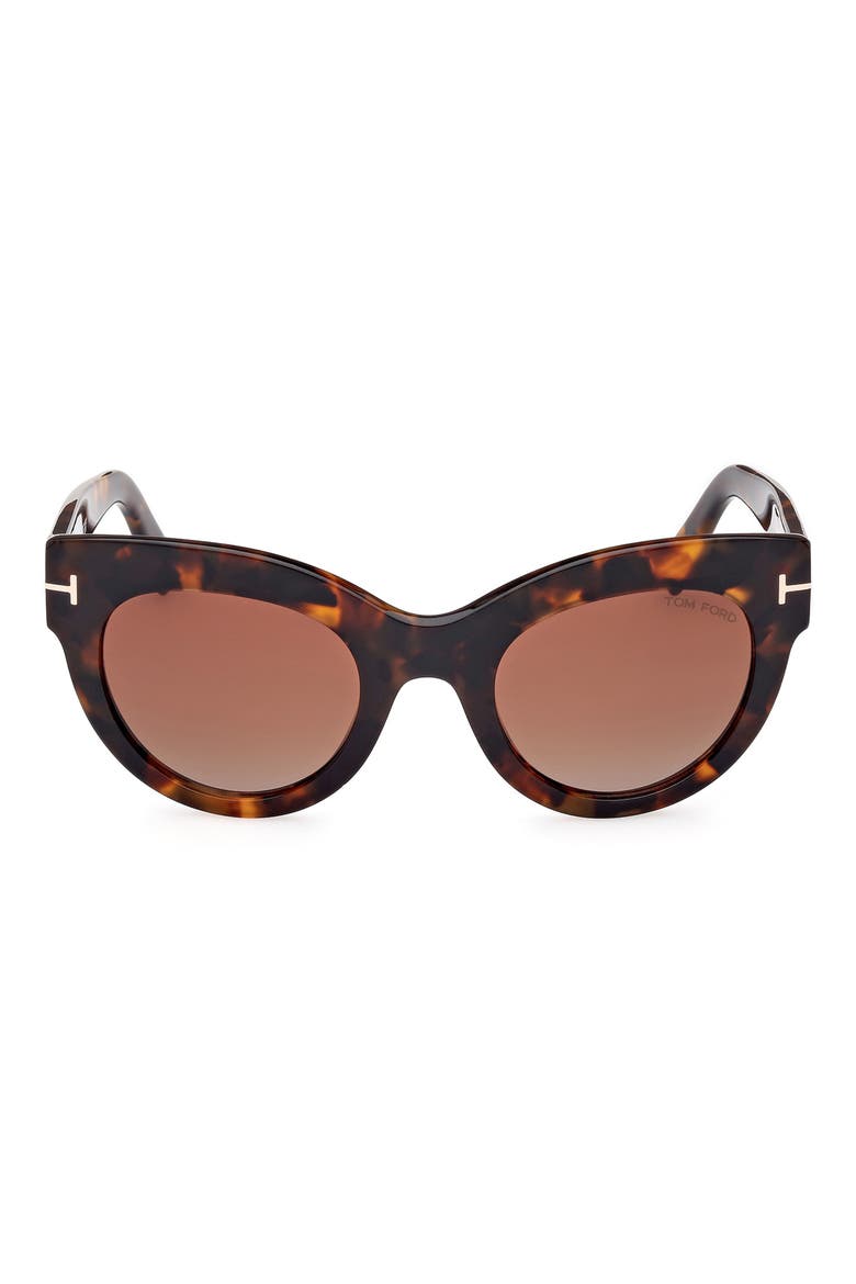 Lucilla 51mm Gradient Cat Eye Sunglasses, Main, color, DARK HAVANA / GRADIENT BORDEAUX