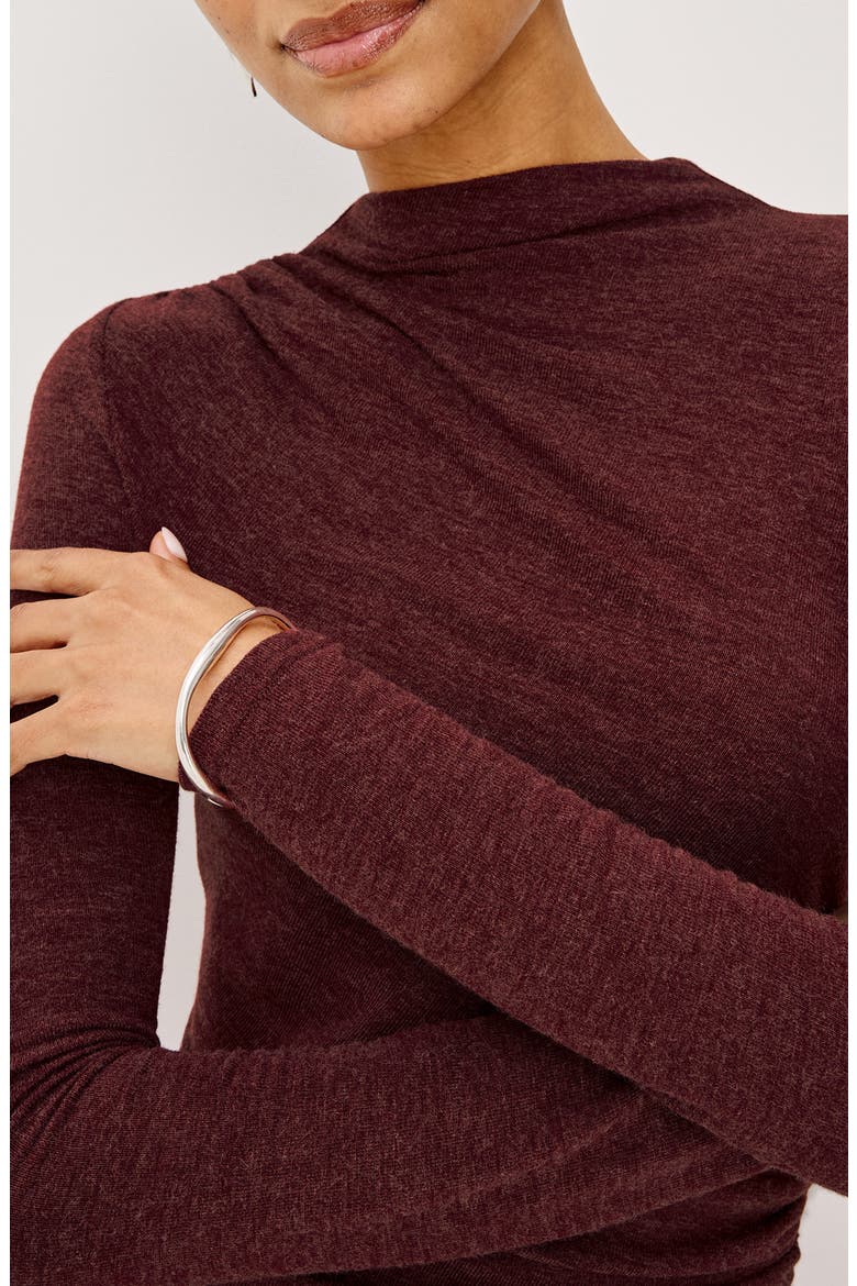Margaret Mock Neck Jersey Midi Dress, Alternate, color, MERLOT