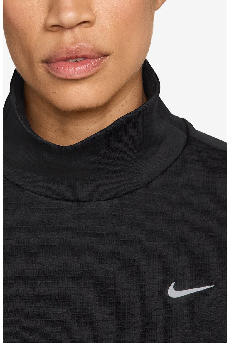 Therma-FIT Swift Mock Neck Running Top, Alternate, color, 010 BLACK/ REFSIL