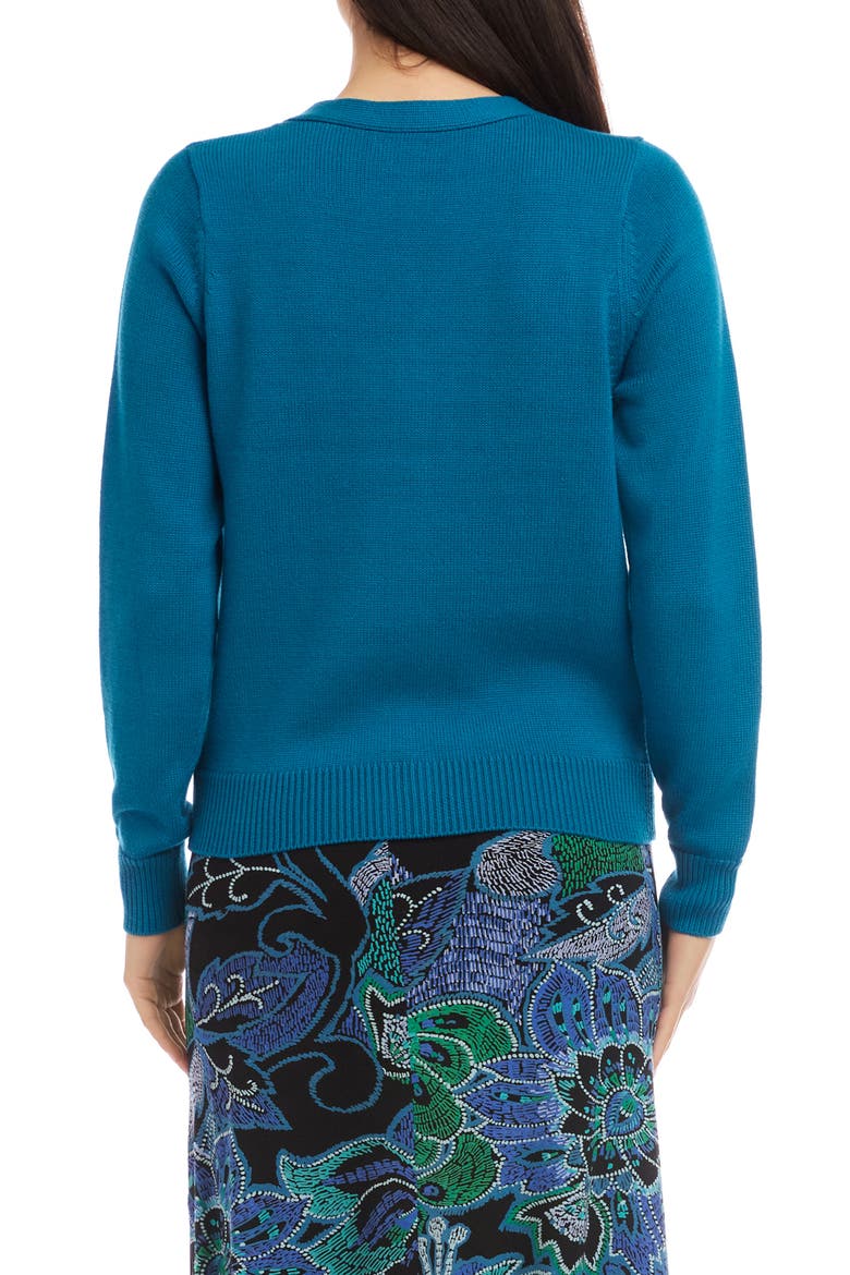 V-Neck Cardigan, Alternate, color, TEAL