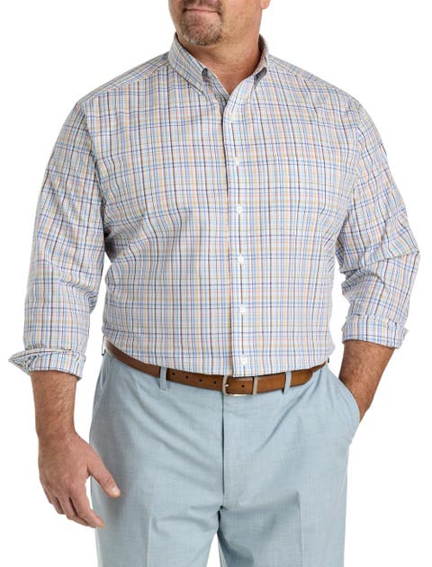 Big & Tall Medium Plaid Performance Sport Shirt