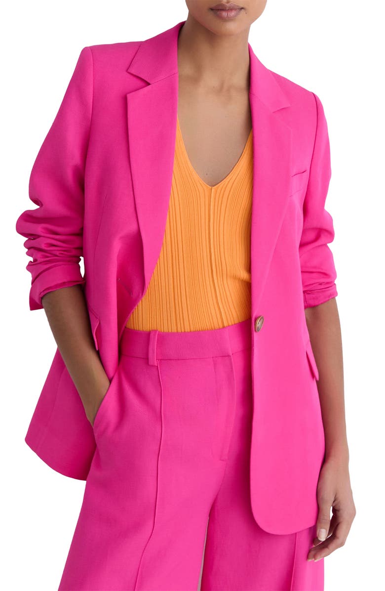 Reiss Charli One-Button Blazer, Main, color, Pink