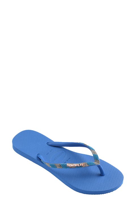 Slim Glow Embellished Water Resistant Flip Flop