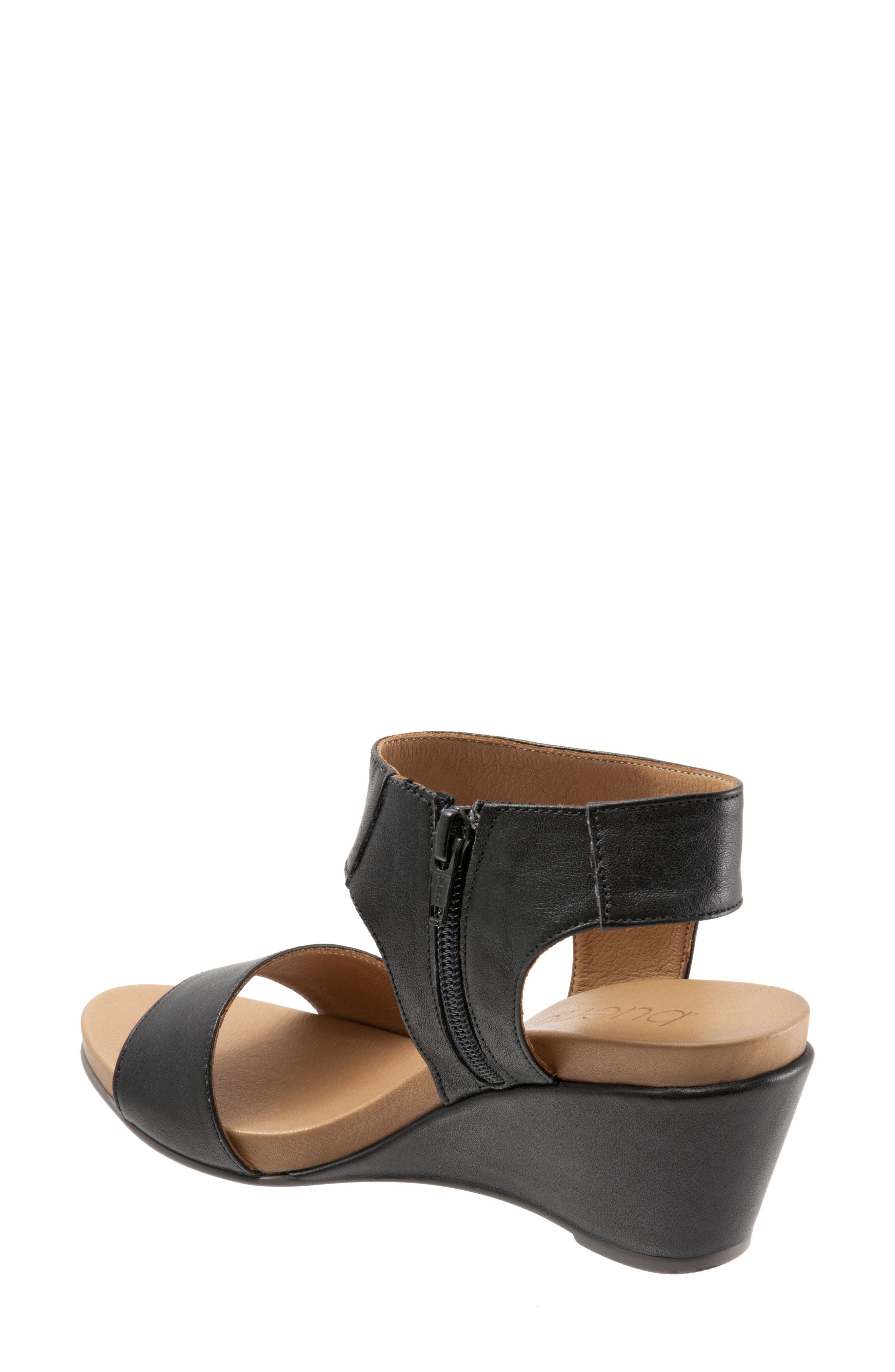 Bueno Ida Wedge Sandal, Alternate, color, Black Leather