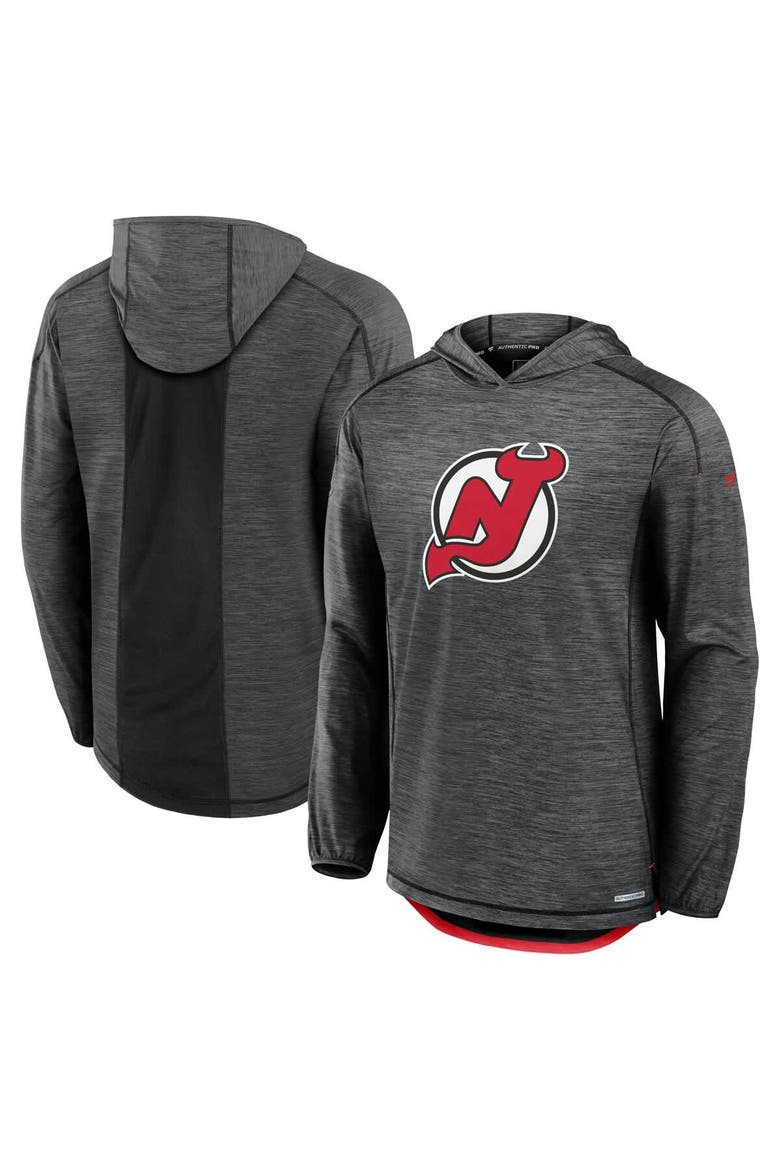 Men's Fanatics  Black New Jersey Devils Authentic Pro Rink Lightweight Pullover Hoodie, Main, color, Black
