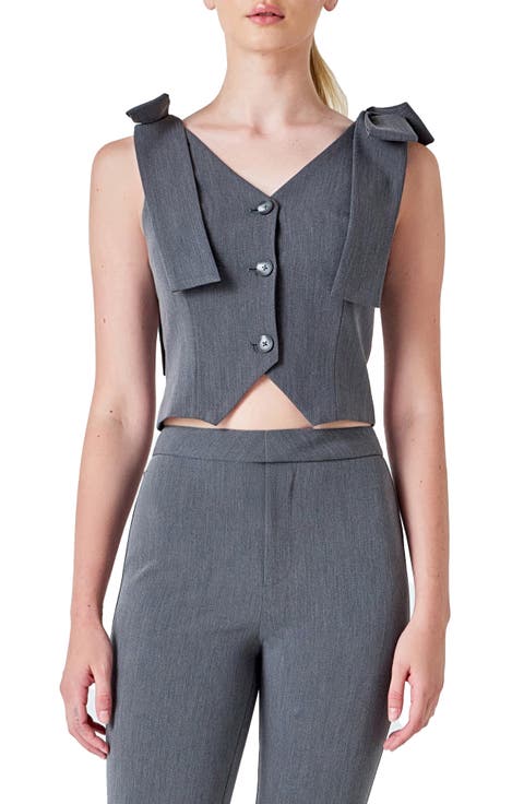 Bow Tie Strap Crop Vest