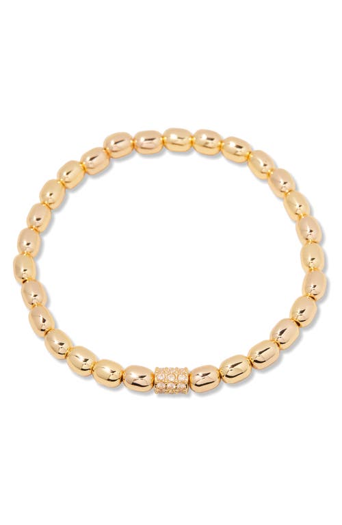 Brook & York Brook And York Brei Birthstone Beaded Stretch Bracelet In Gold April