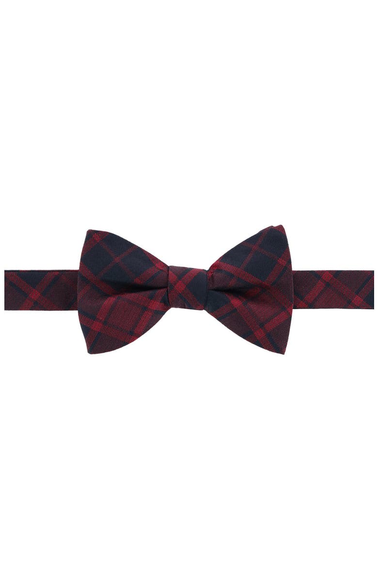 Kincaid Plaid Silk Bow Tie, Main, color, RED PLAID