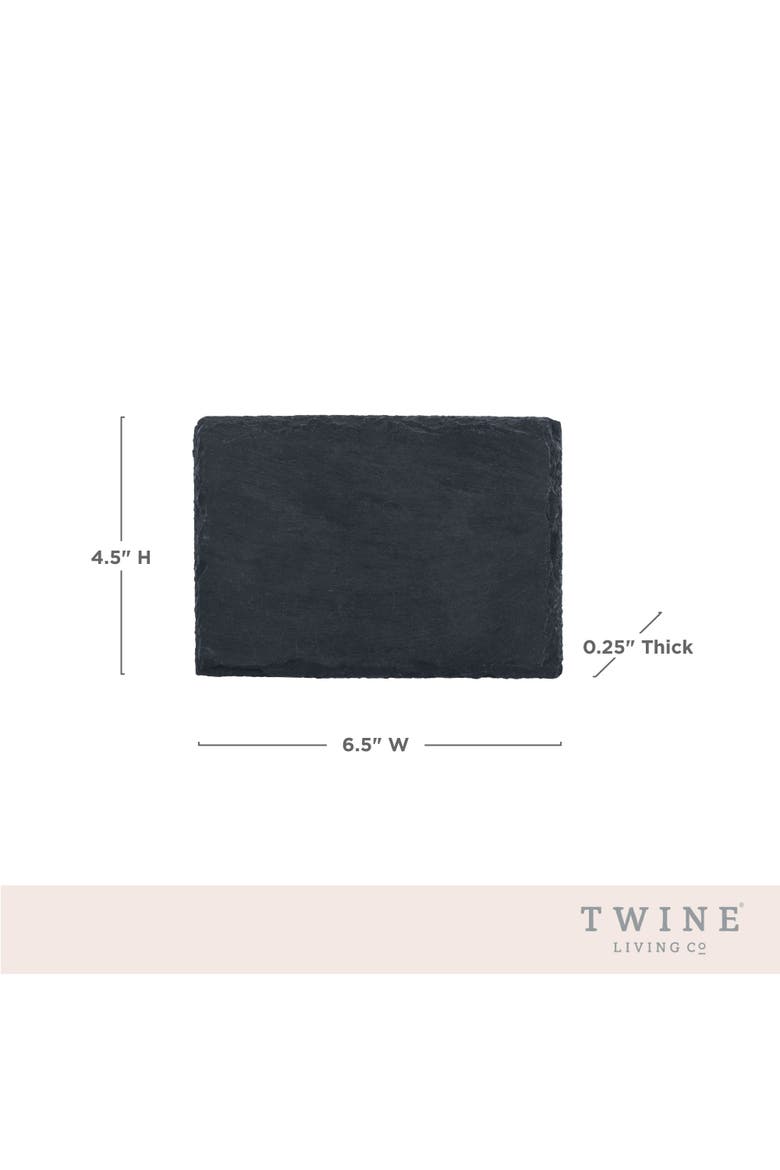 Slate Tapas Plates Set of 4, Alternate, color, Black