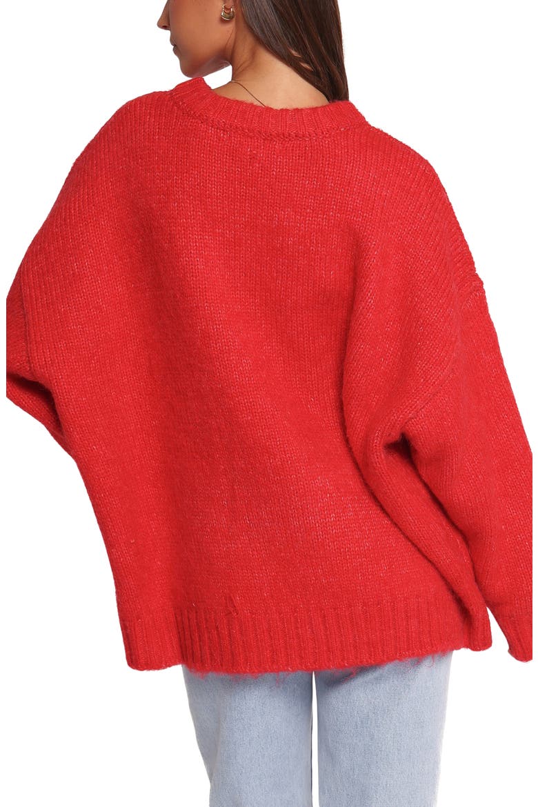 Llyod Oversize Crewneck Sweater, Alternate, color, RED