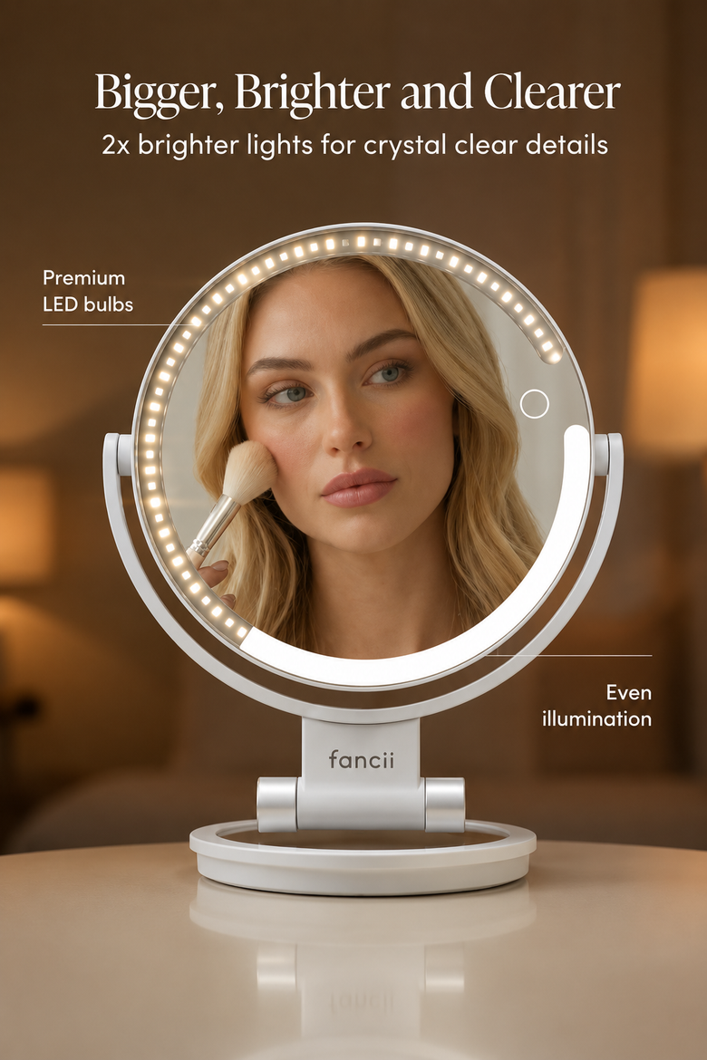 Sadie Double Sided Travel Mirror, Alternate, color, White