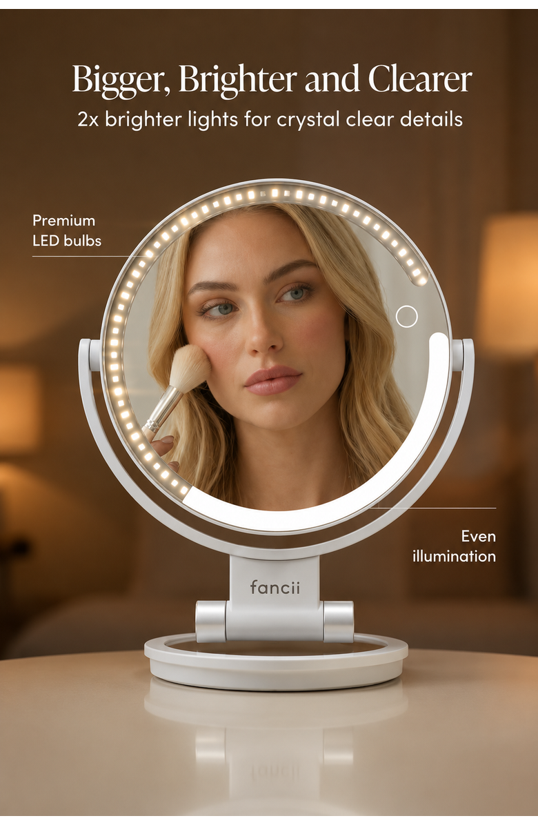 FANCII Sadie Double Sided Travel Mirror, Alternate, color, White